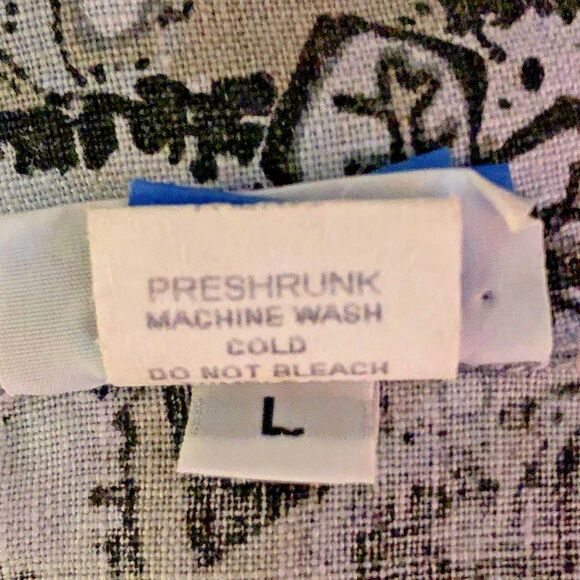 Habitat 100% Linen Button Down Shirt Womens Size L Floral Garden Girl Lagenlook - Picture 15 of 15